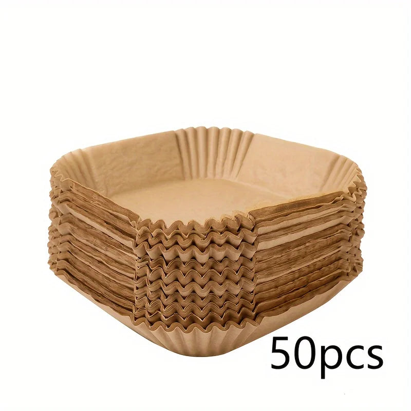 50/100pcs Special Paper for Air Fryer Silicone Oil Paper Oil Absorbing Paper Special Paper Pad for Food Household Paper Plate