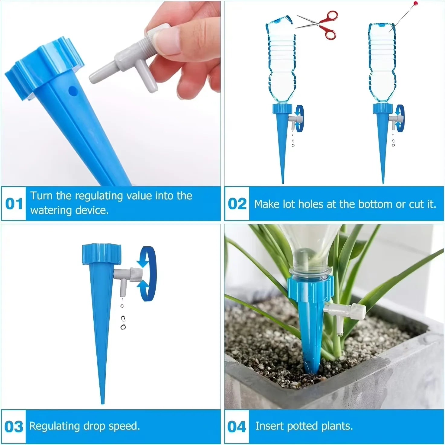 12Pcs  Creative Indoor Plant Watering Device Self-Watering Kits Automatic  Plant Garden Gadgets Waterers Drip Irrigation