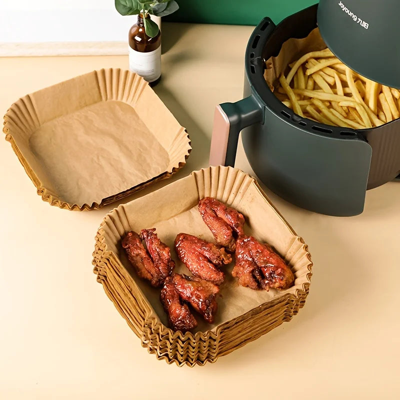 50/100pcs Special Paper for Air Fryer Silicone Oil Paper Oil Absorbing Paper Special Paper Pad for Food Household Paper Plate